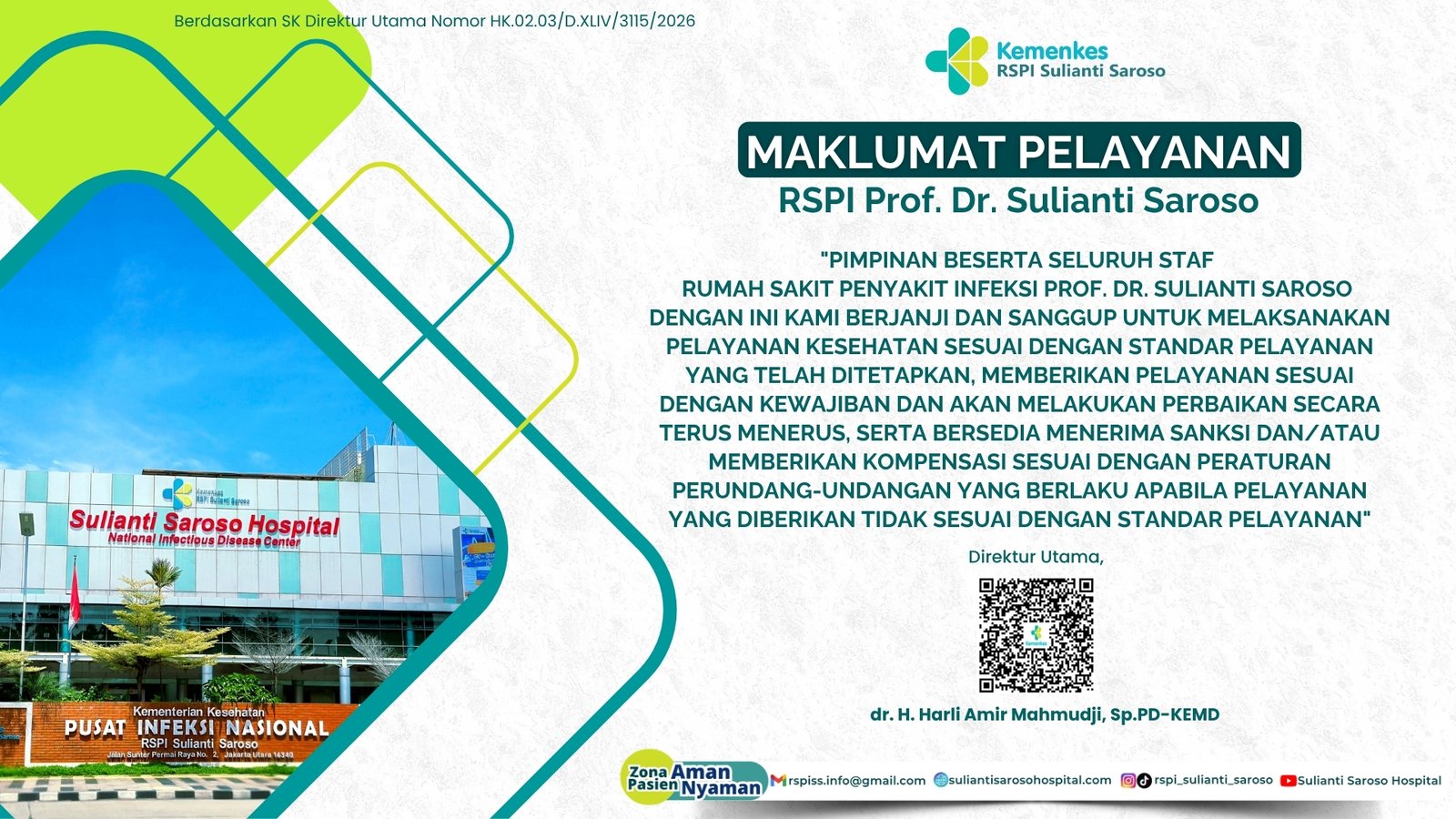 Maklumat Pelayanan RSPI Prof. Dr. Sulianti Saroso tahun 2026