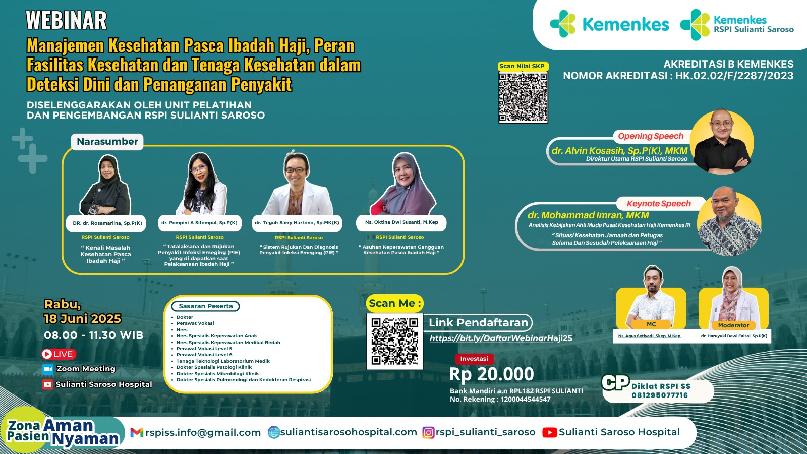 webinar kesehatan manajemen kesehatan pasca ibadah haji peran fasilitas kesehatan dan tenaga kesehatan dalam deteksi dini dan penanganan penyakit rspi sulianti saroso