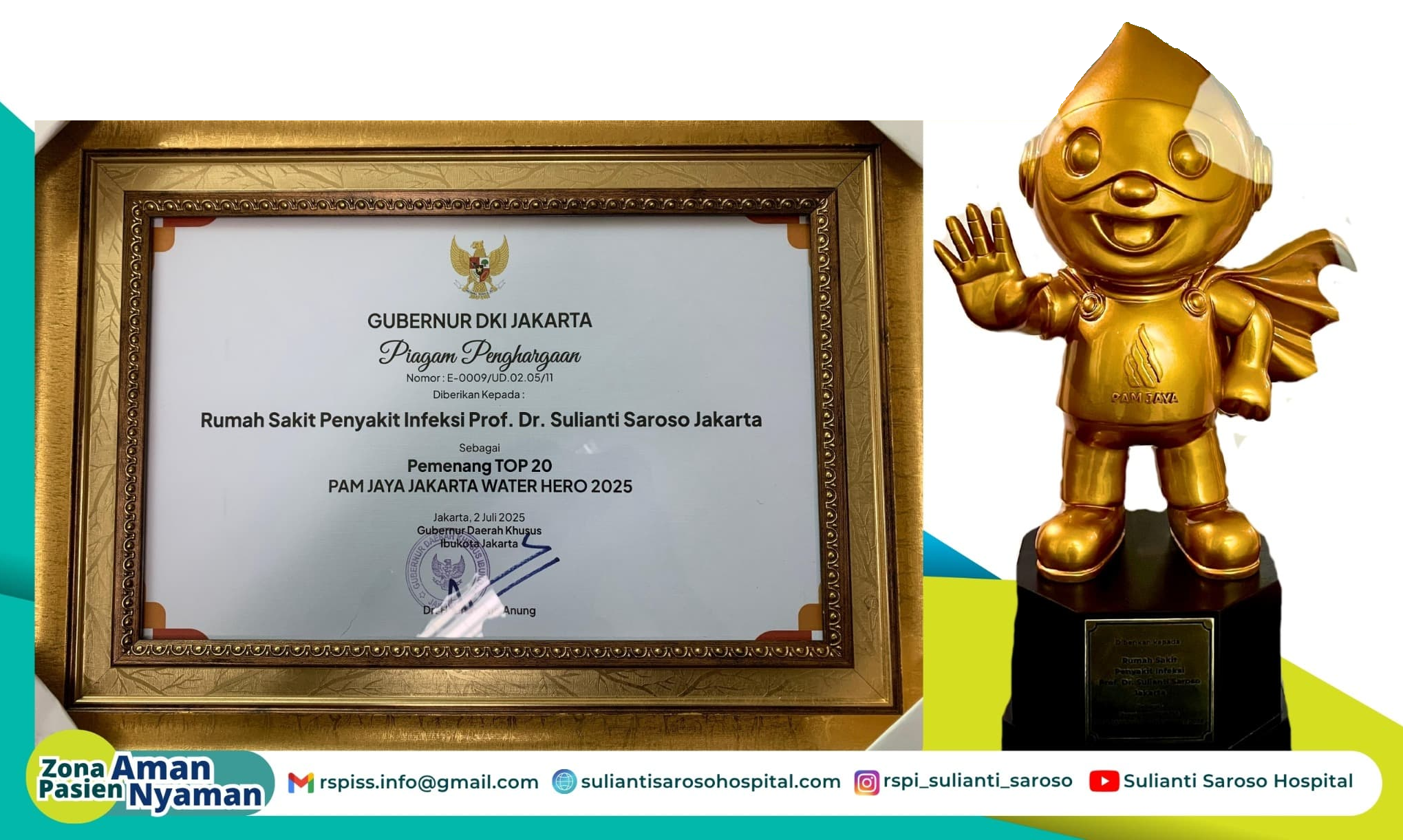 inovasi pengelolaan air limbah antarkan rspi sulianti saroso raih penghargaan pam jaya jakarta water hero 2025