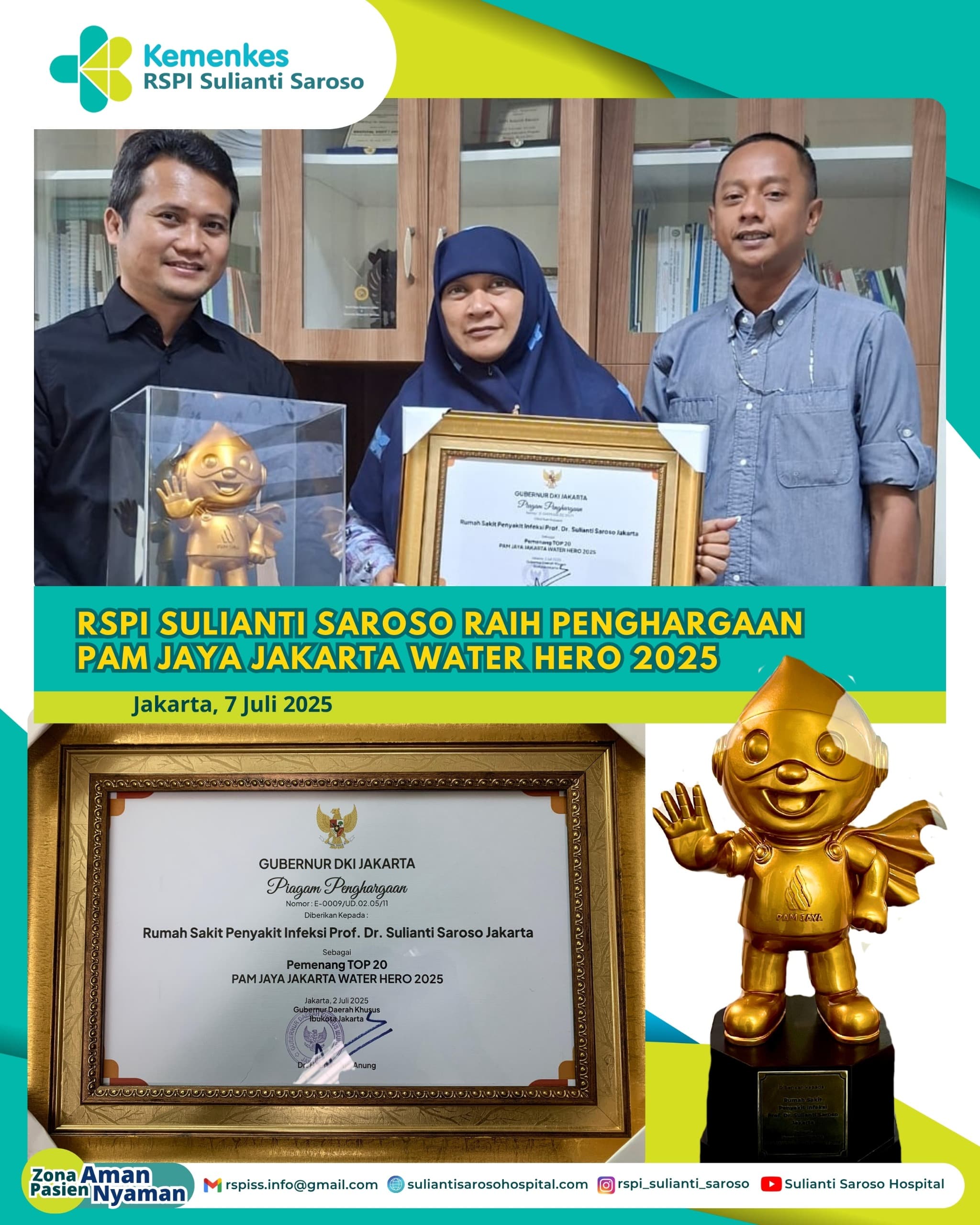 rspi sulianti saroso raih penghargaan pam jaya jakarta water hero 2025